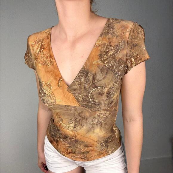 Brown tan gold paisley - Picture 2 of 8